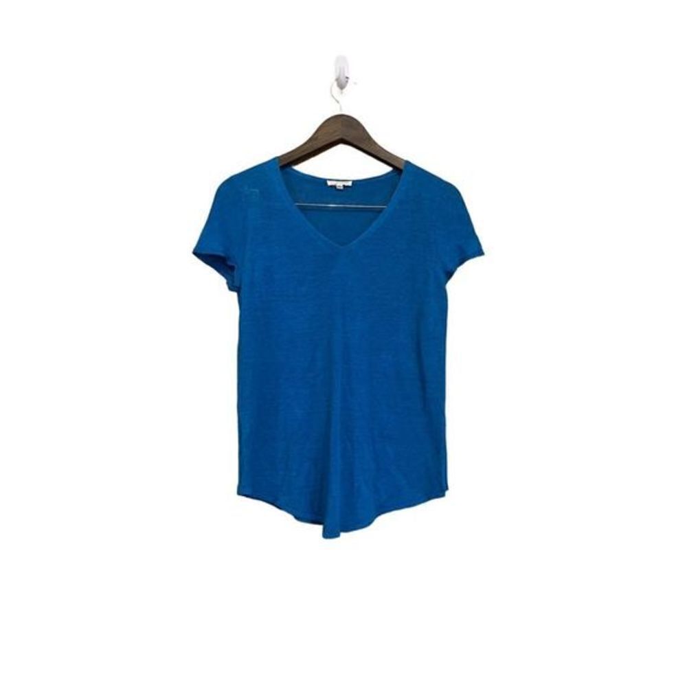Eileen Fisher Blue Knit Top Blouse Women Small